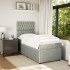 Cama box spring con colchón terciopelo gris claro 90x190