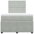 Cama box spring con colchón terciopelo gris claro 120x200