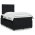Cama box spring con colchón terciopelo negro 120x200