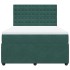 Cama box spring con colchón terciopelo verde oscuro 140x200