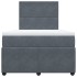 Cama box spring con colchón terciopelo gris oscuro 120x190