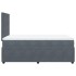 Cama box spring con colchón terciopelo gris oscuro 120x190