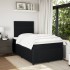 Cama box spring con colchón terciopelo negro 120x200