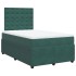 Cama box spring con colchón terciopelo verde oscuro 120x200