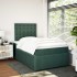 Cama box spring con colchón terciopelo verde oscuro 120x200