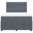 Cama box spring con colchón terciopelo gris oscuro 140x200