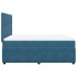 Cama box spring con colchón terciopelo azul oscuro 140x190