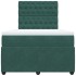 Cama box spring con colchón terciopelo verde oscuro 120x190
