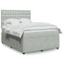 Cama box spring con colchón terciopelo gris claro 140x190