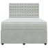 Cama box spring con colchón terciopelo gris claro 140x190