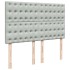 Cama box spring con colchón terciopelo gris claro 140x190