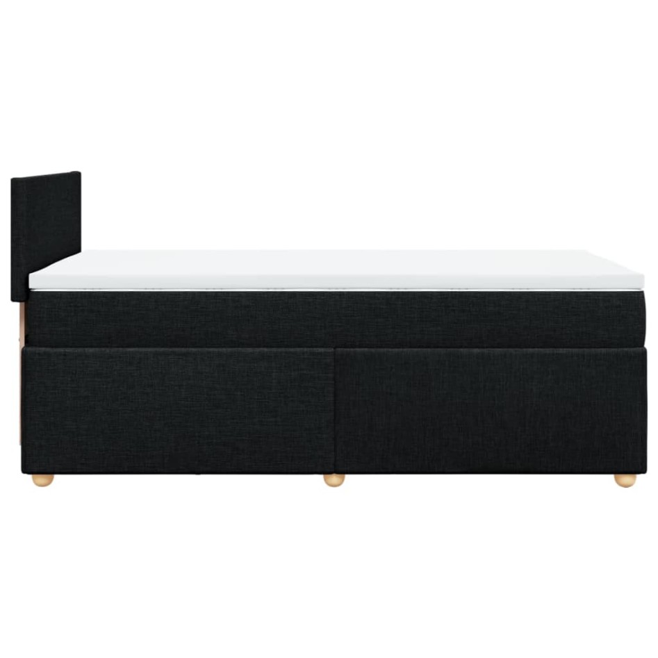 Cama box spring con colchón tela negro 80x200