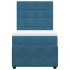Cama box spring con colchón terciopelo azul 100x200