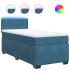 Cama box spring con colchón terciopelo azul 90x200