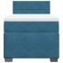 Cama box spring con colchón terciopelo azul 90x200