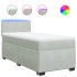 Cama box spring con colchón terciopelo gris claro 90x190