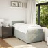 Cama box spring con colchón terciopelo gris claro 90x190