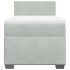 Cama box spring con colchón terciopelo gris claro 90x190