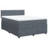 Cama box spring con colchón terciopelo gris oscuro 140x200