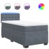 Cama box spring con colchón terciopelo gris oscuro 90x200