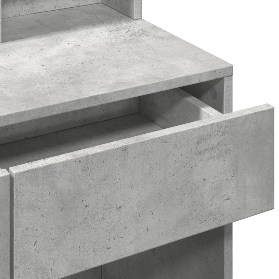 Tocador con luces LED gris hormigón 80x41x144,5