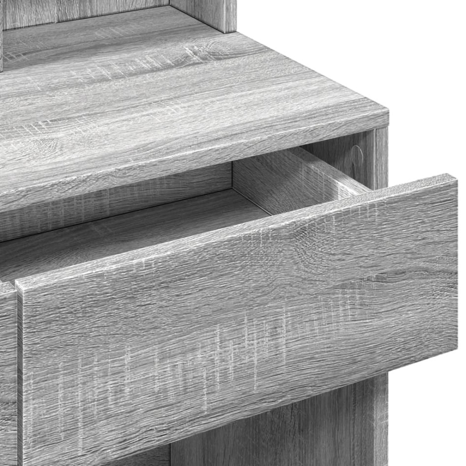 Tocador con luces LED color gris Sonoma 80x41x144,5