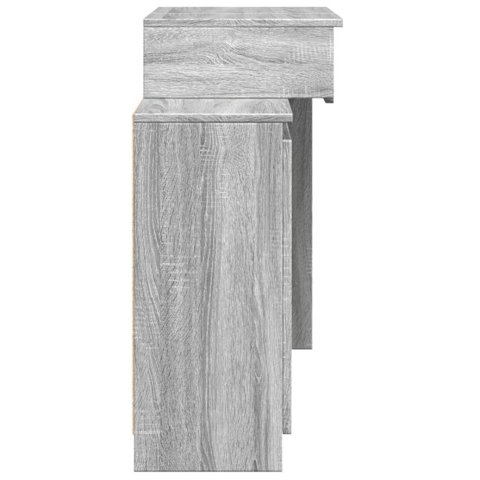 Tocador con luces LED gris sonoma 115x37x110,5