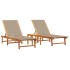 Tumbonas 2 uds con mesa madera maciza acacia y textileno