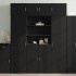 Aparador alto madera de ingeniería negro 80x42,5x185