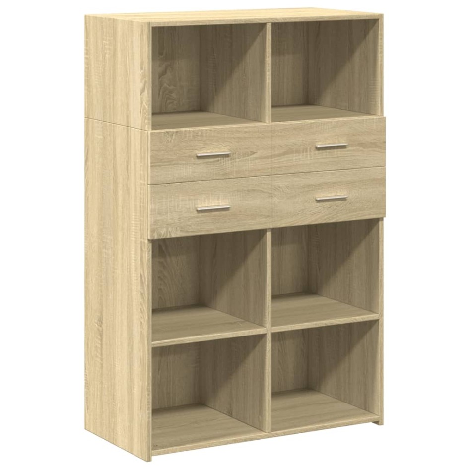 Aparador de madera de ingeniería roble Sonoma 80x42,5x124