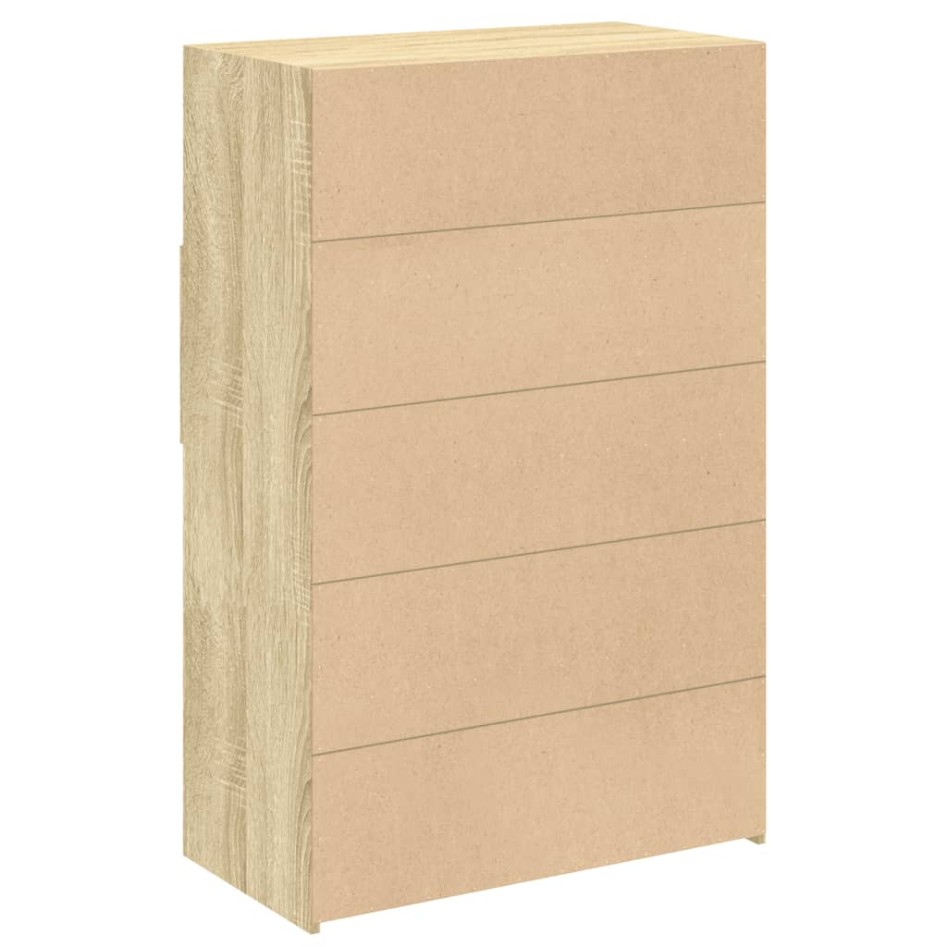 Aparador de madera de ingeniería roble Sonoma 80x42,5x124