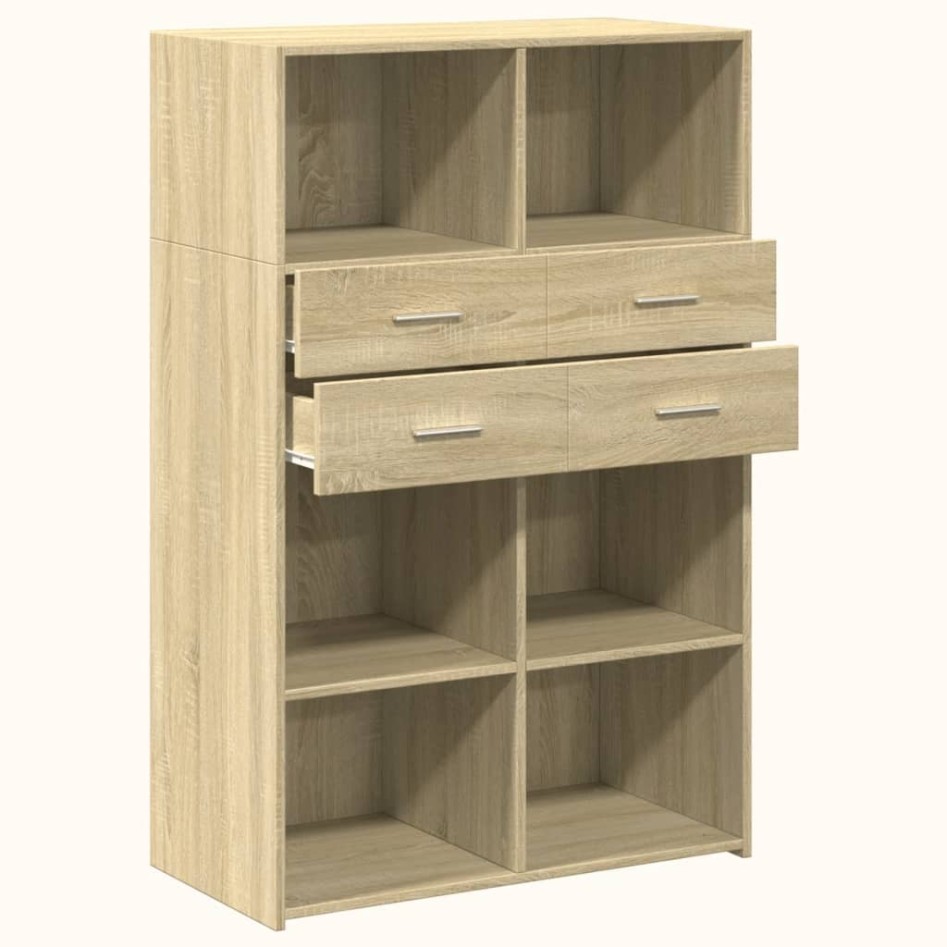 Aparador de madera de ingeniería roble Sonoma 80x42,5x124
