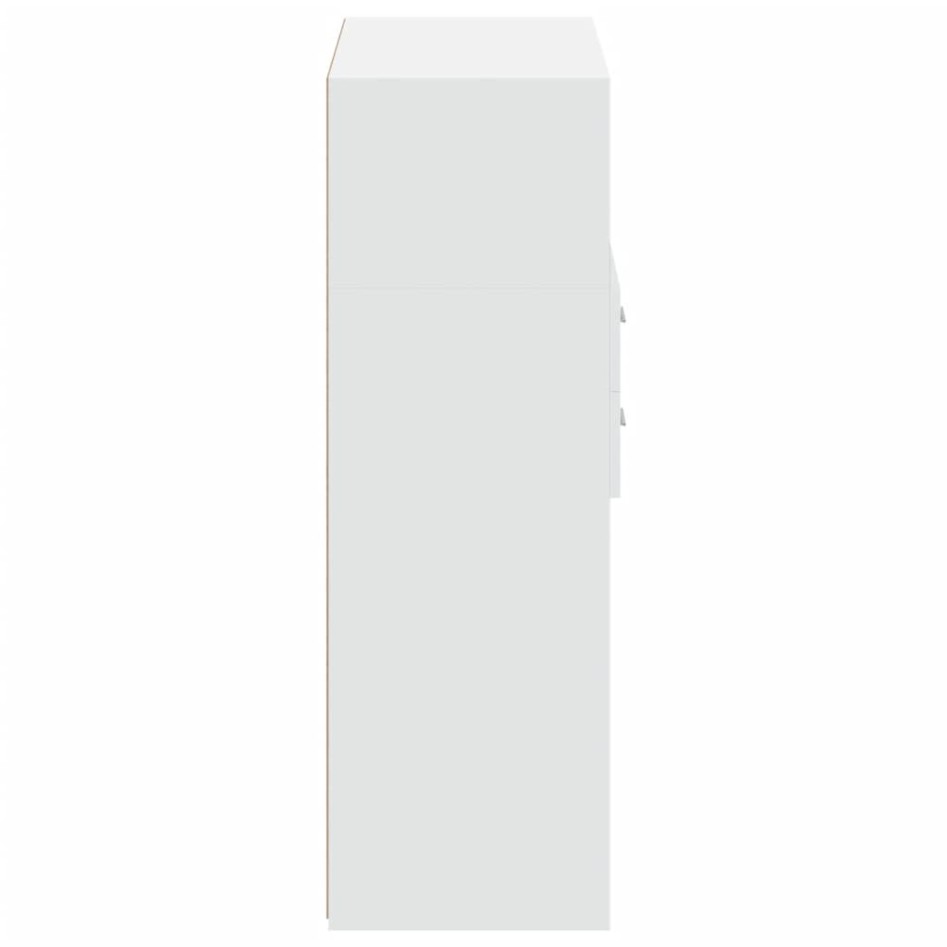 Aparador de madera de ingeniería blanco 80x42,5x124