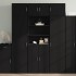 Aparador alto madera de ingeniería negro 70x42,5x185