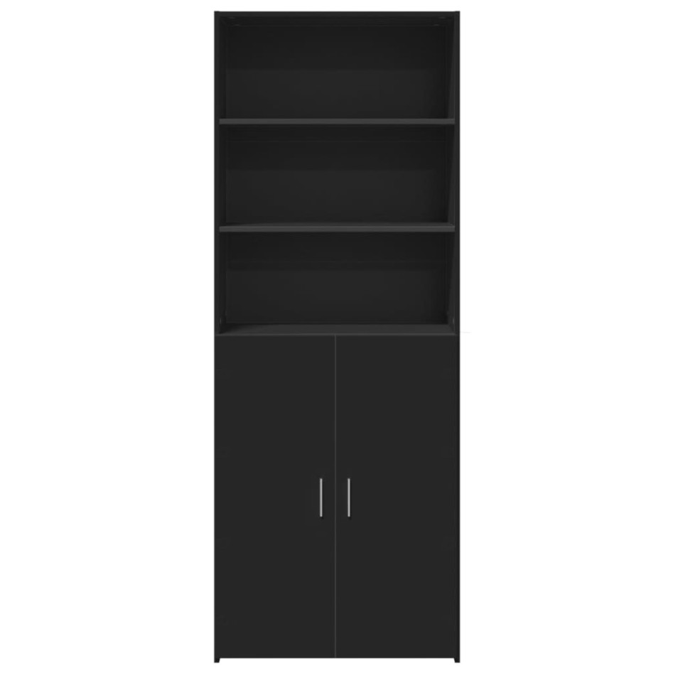 Aparador alto madera de ingeniería negro 70x42,5x185