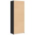 Aparador alto madera de ingeniería negro 70x42,5x185