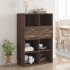Aparador de madera de ingeniería marrón roble 80x42,5x124