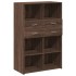 Aparador de madera de ingeniería marrón roble 80x42,5x124