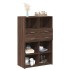 Aparador de madera de ingeniería marrón roble 80x42,5x124