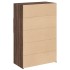 Aparador de madera de ingeniería marrón roble 80x42,5x124