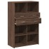 Aparador de madera de ingeniería marrón roble 80x42,5x124