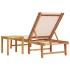 Tumbona con mesa madera maciza de acacia y textileno