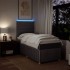 Cama box spring con colchón tela gris taupe 90x190