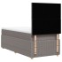 Cama box spring con colchón tela gris taupe 90x190