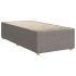 Cama box spring con colchón tela gris taupe 90x190