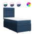 Cama box spring con colchón tela azul 90x190