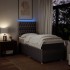 Cama box spring con colchón tela gris taupe 90x190