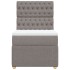 Cama box spring con colchón tela gris taupe 90x190
