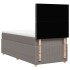 Cama box spring con colchón tela gris taupe 90x190
