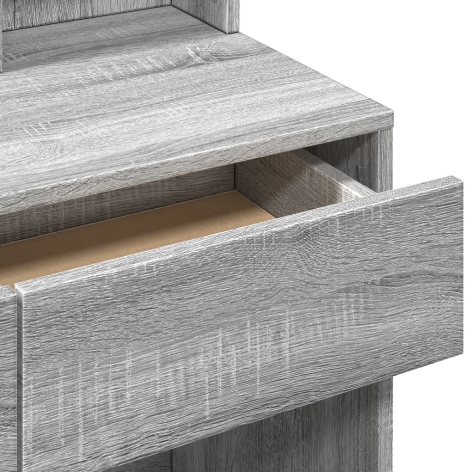 Tocador con espejo color gris Sonoma 80x41x144,5